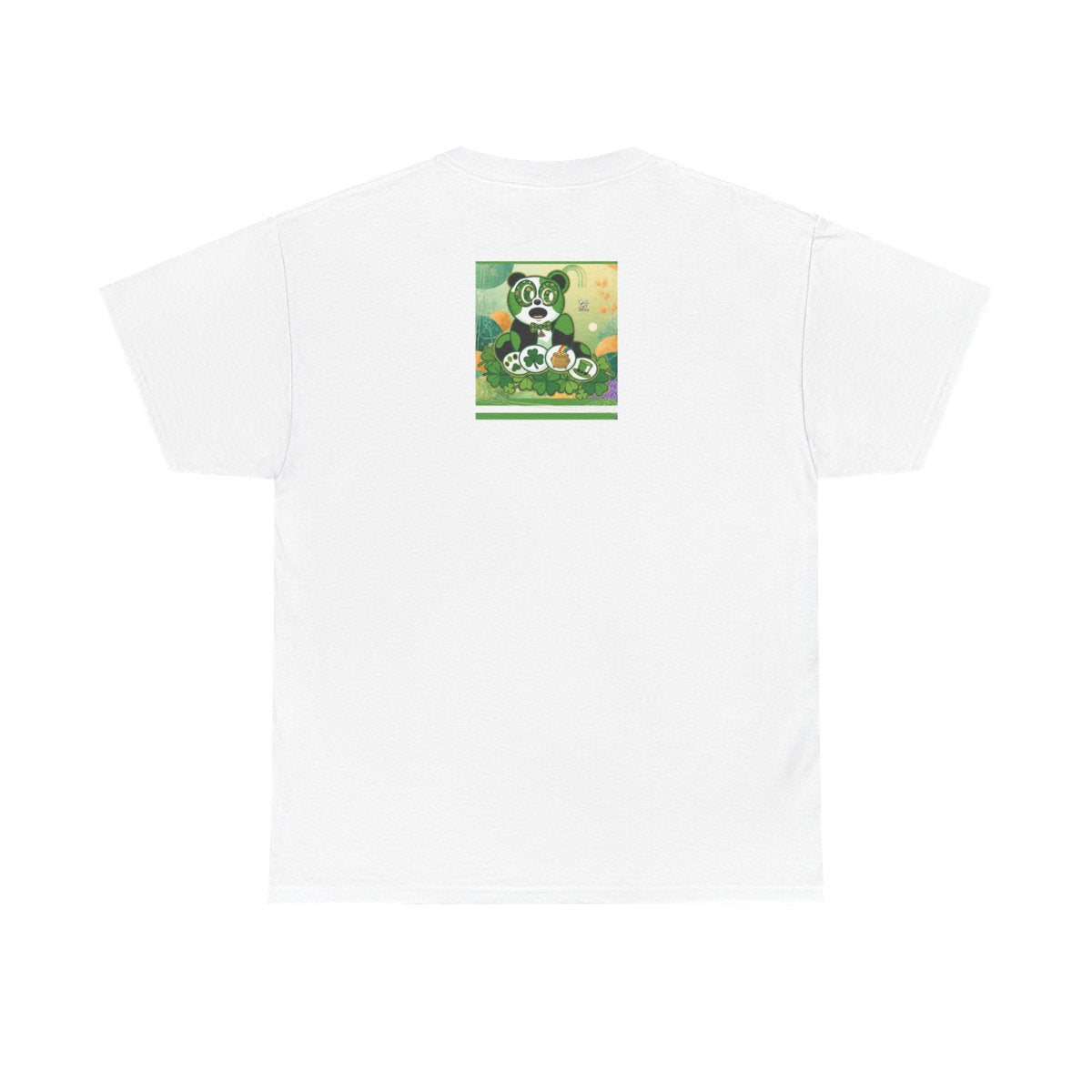 LUCKY CHARM URBAN PANDA GT Green Stripe abstract Designe Edition Unisex Heavy Cotton Tee by GT Artland