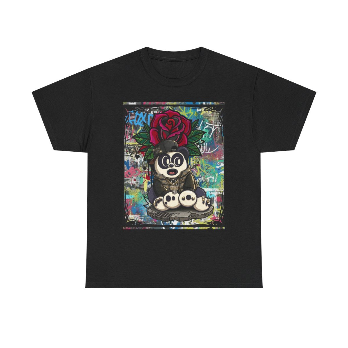 Urban Designer Panda Rose Artist Edtion Unisex Heavy Cotton Tee BY GT ARTLAND