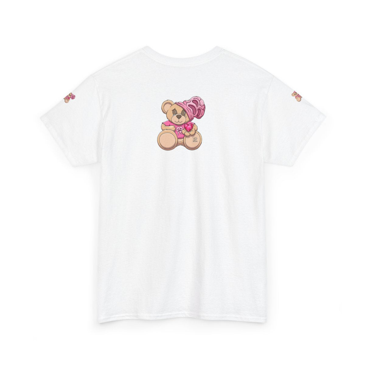 Pink Teddy Bear Goon with Heart Designer Unisex Heavy Cotton Tee by GT Artland