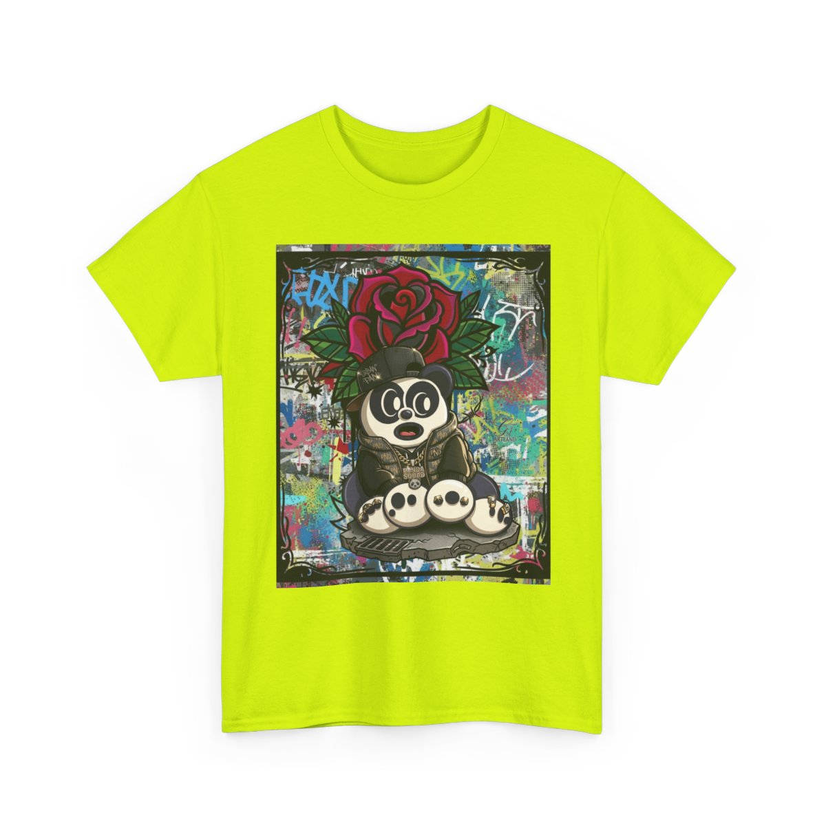 Urban Designer Panda Rose Artist Edtion Unisex Heavy Cotton Tee BY GT ARTLAND