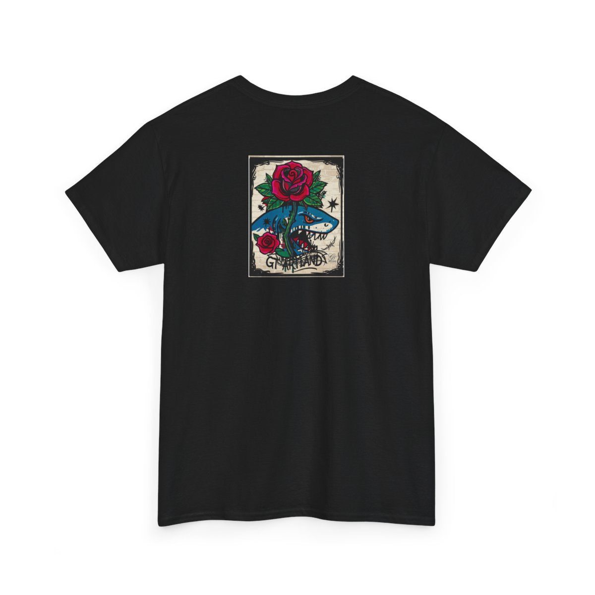 Rose Shark Attack Designer Urban Surfer Drip Unisex Heavy Cotton Tee BY GT ARTLAND
