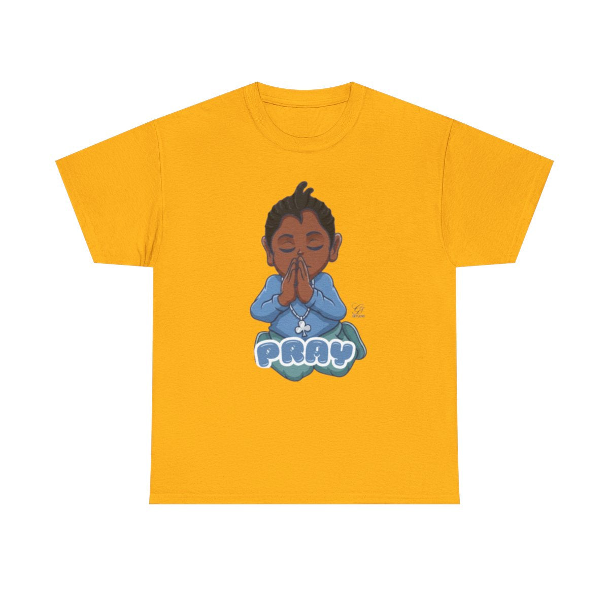 Pray Original Ebony Designer Unisex Heavy Cotton Tee by GT Artland