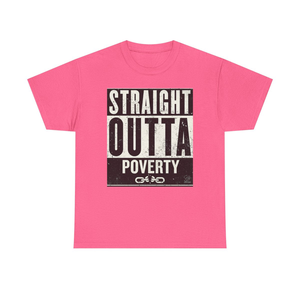 Straight Outta Poverty URBAN GRAPHIC Designer Unisex Heavy Cotton Tee BY GT ARTLAND