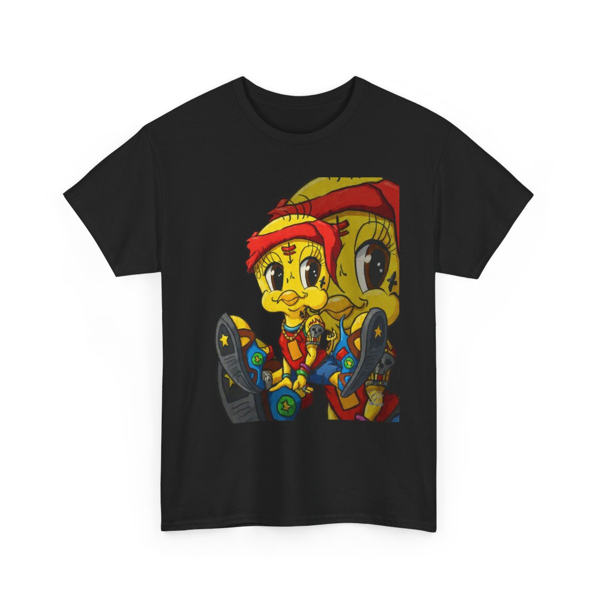 Red Bandana Ghetto Tweet Bird Designer Unisex style Heavy Cotton Tee BY GT ARTLAND