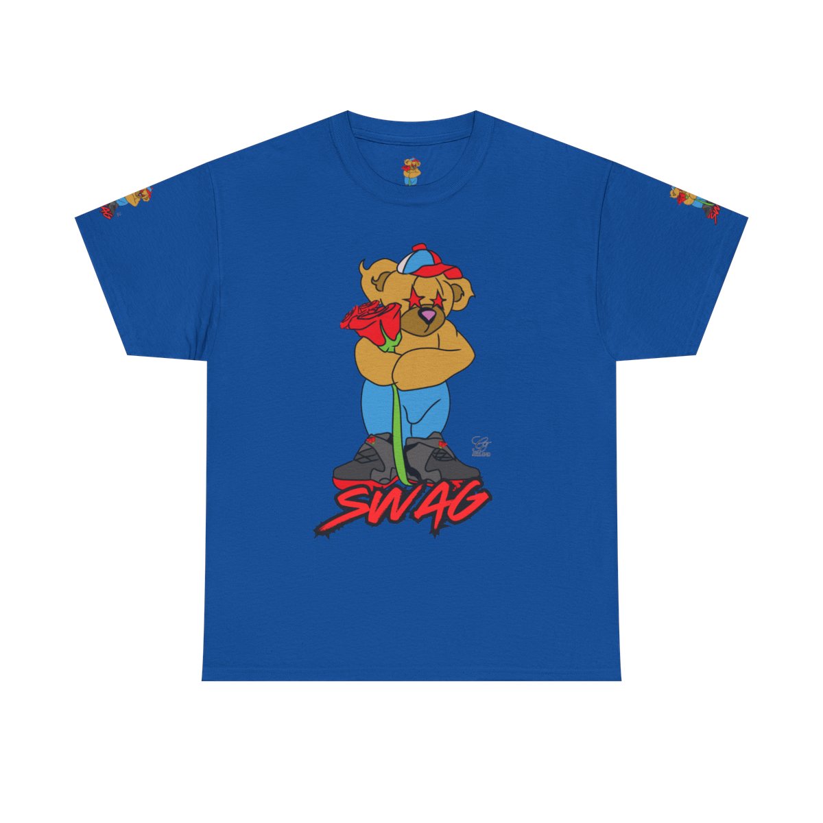 SWAG Love Designer Hip Rose Bear Unisex Heavy Cotton Tee by GT Artland