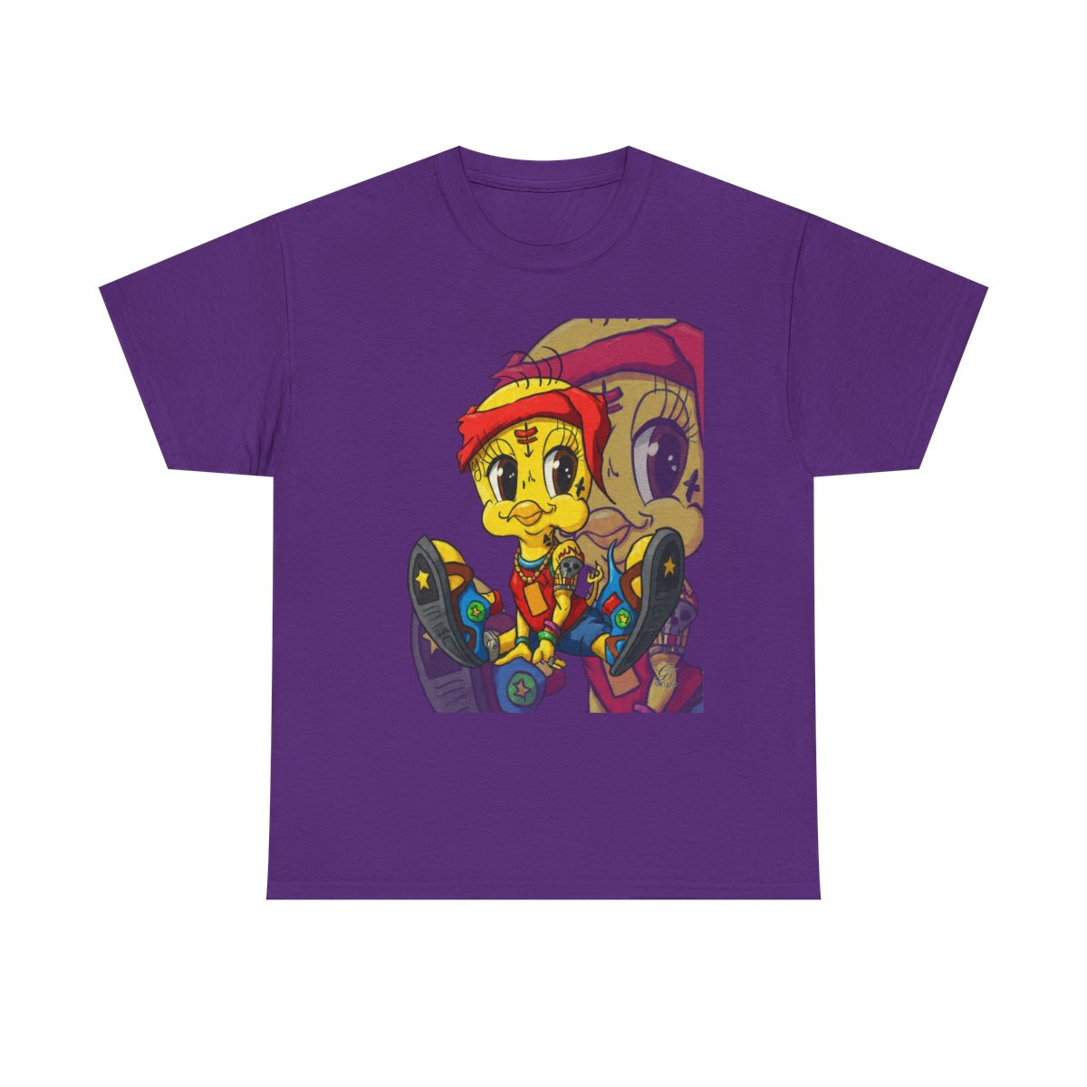 Red Bandana Ghetto Tweet Bird Designer Unisex style Heavy Cotton Tee BY GT ARTLAND