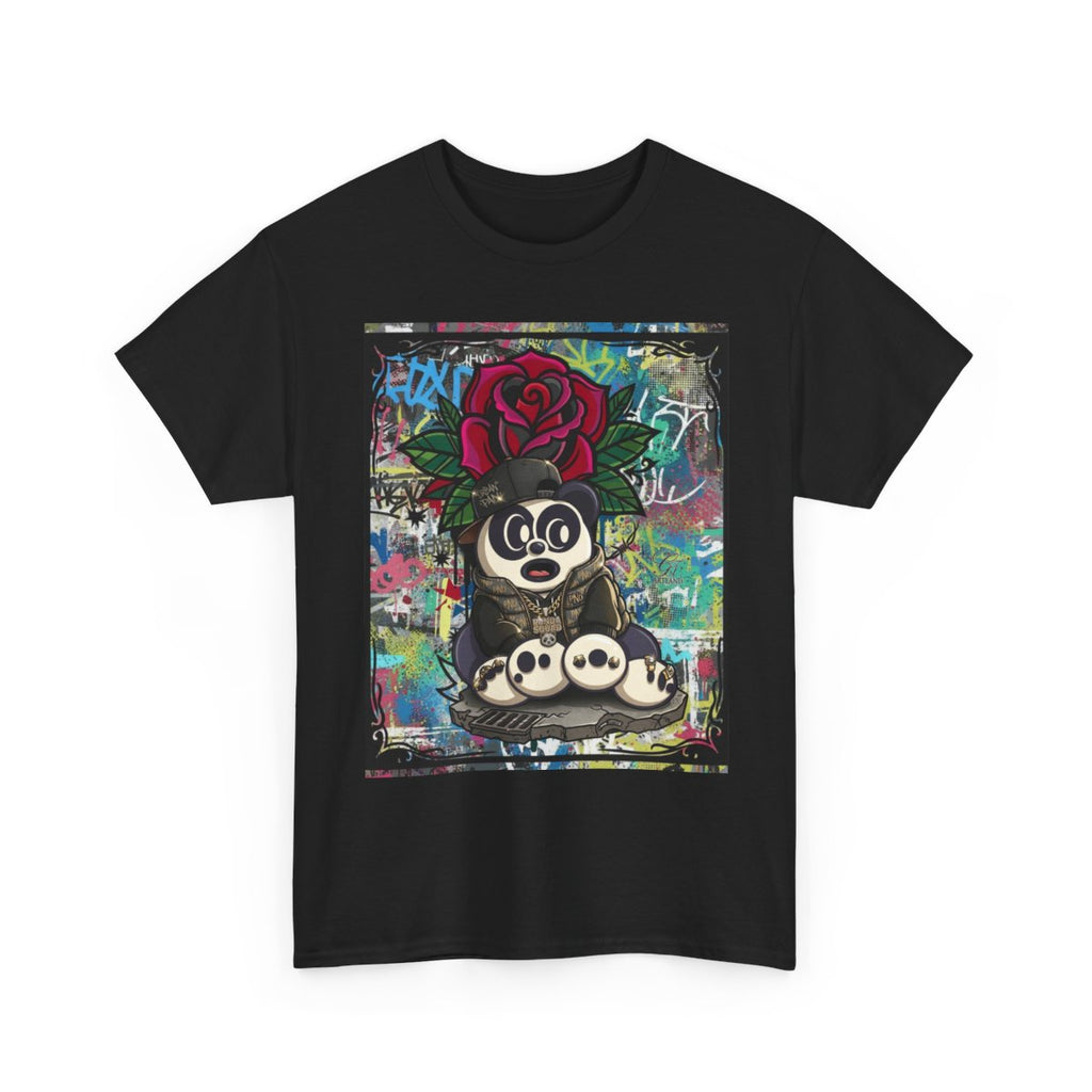 Urban Designer Panda Rose Artist Edtion Unisex Heavy Cotton Tee BY GT ARTLAND