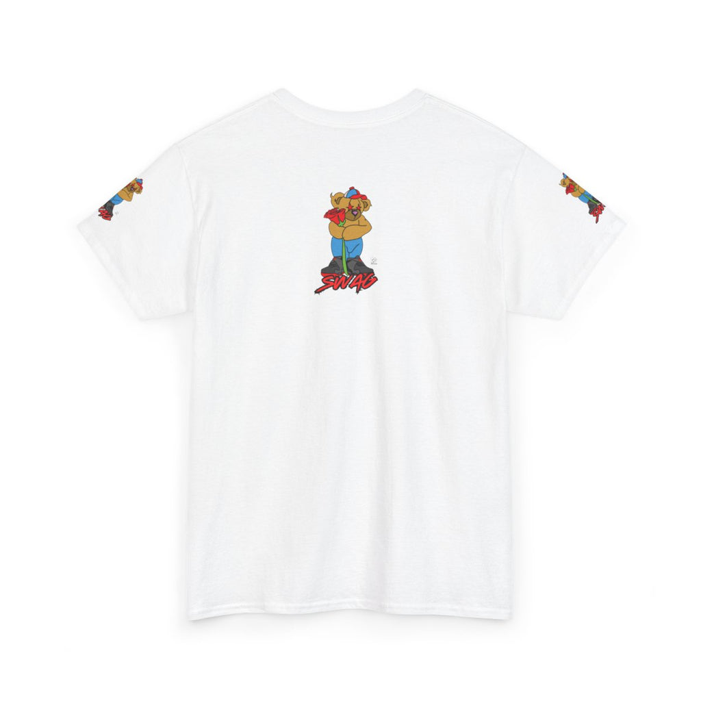 SWAG Love Designer Hip Rose Bear Unisex Heavy Cotton Tee by GT Artland