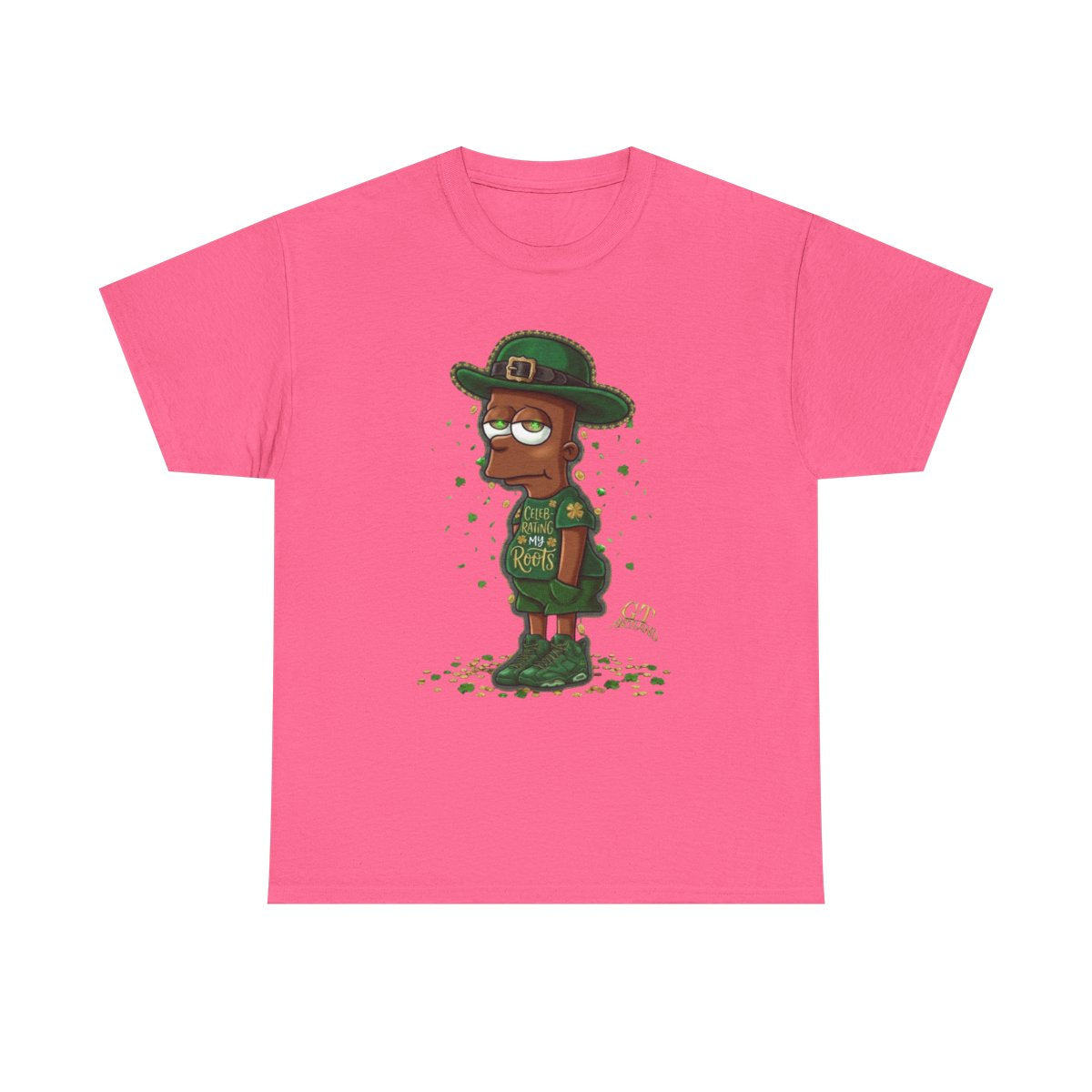 Lucky Charm Urban Irish Ebony bart Designer St Patrick's Day Theme Unisex Heavy Cotton Tee by GT Artland
