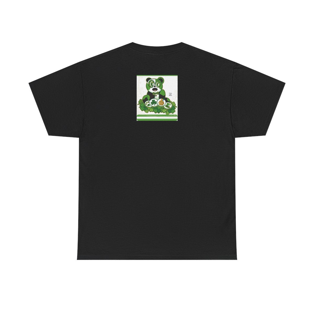 LUCKY CHARM URBAN PANDA GT Green Stripe Designer White Edition Unisex Heavy Cotton Tee by GT Artland