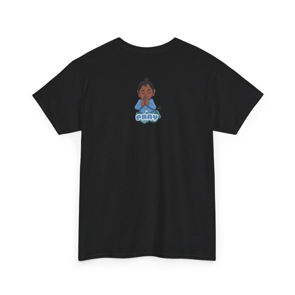Pray Original Ebony Designer Unisex Heavy Cotton Tee by GT Artland