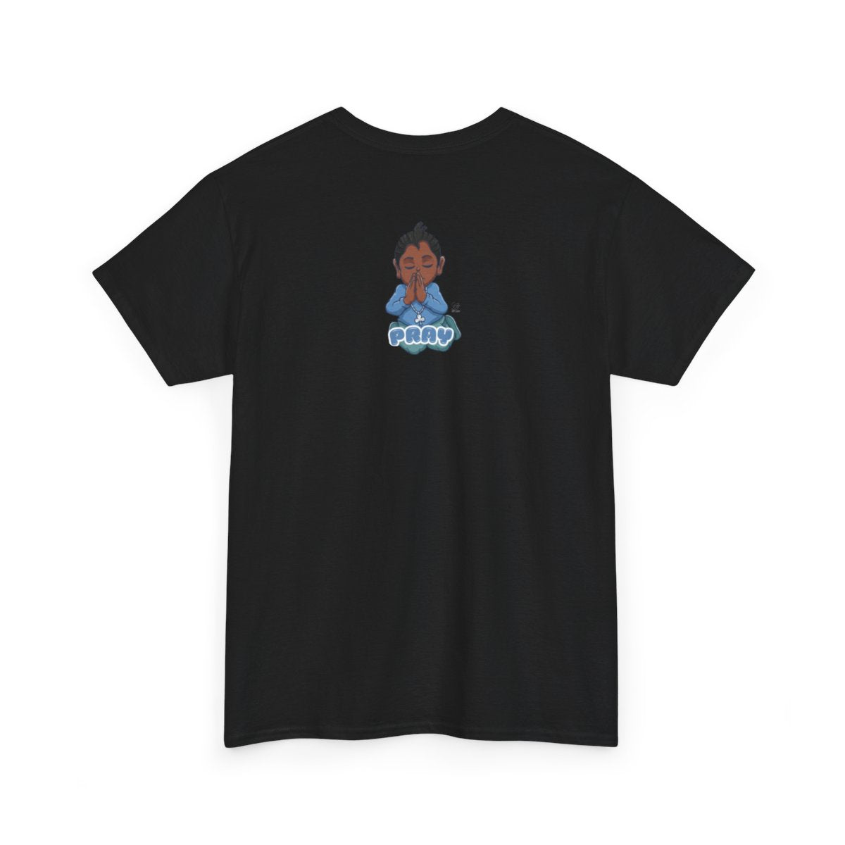 Pray Original Ebony Designer Unisex Heavy Cotton Tee by GT Artland