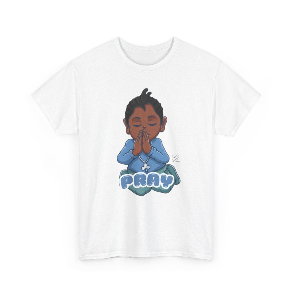 Pray Original Ebony Designer Unisex Heavy Cotton Tee by GT Artland
