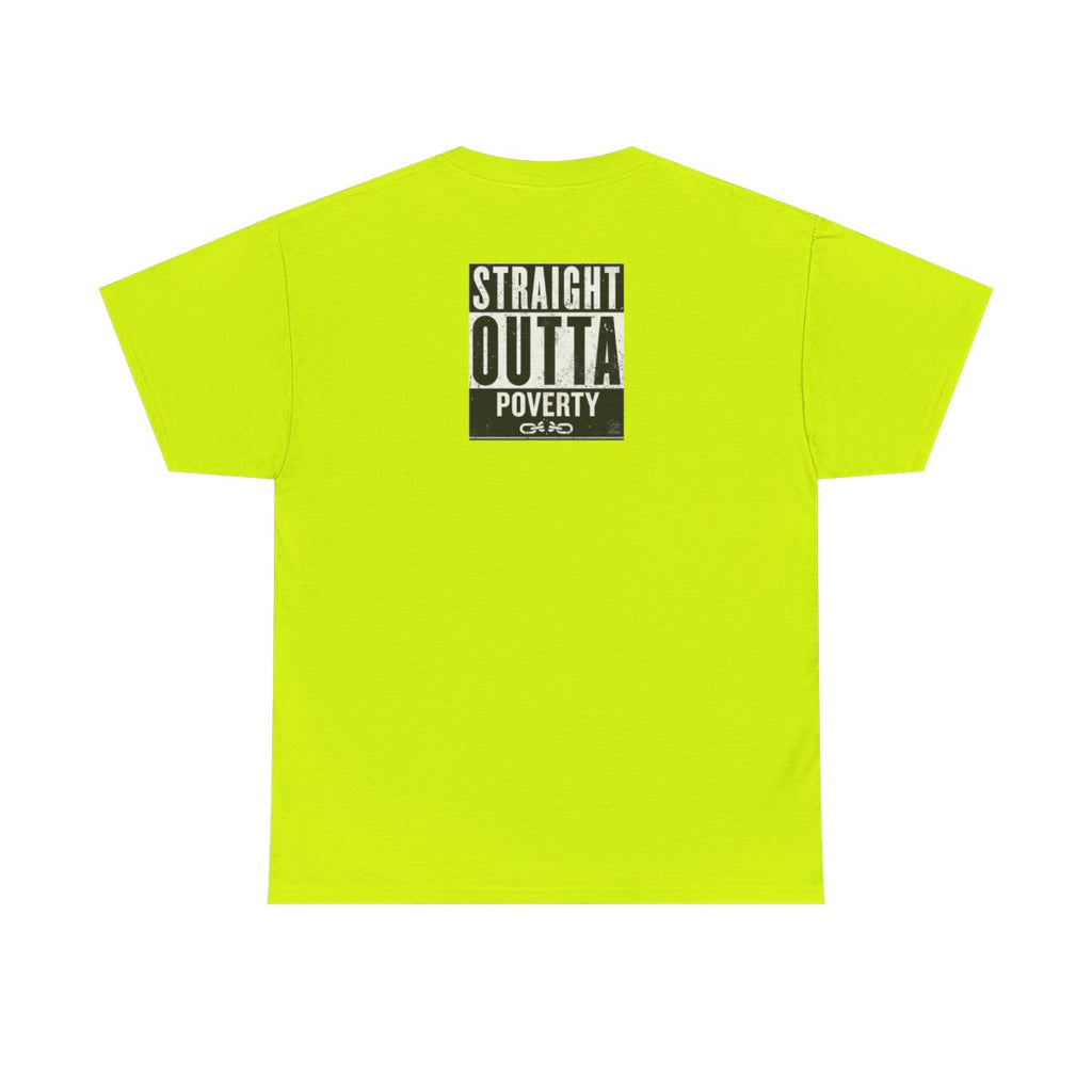 Straight Outta Poverty URBAN GRAPHIC Designer Unisex Heavy Cotton Tee BY GT ARTLAND