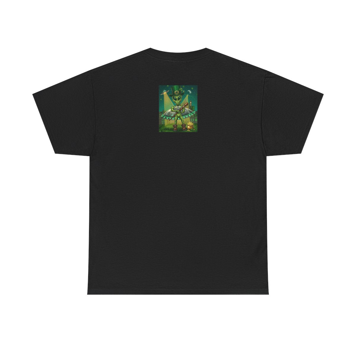 UFO Leprechaun Alien Abduction St Patricks Theme Unisex Heavy Cotton Tee BY GT ARTLAND