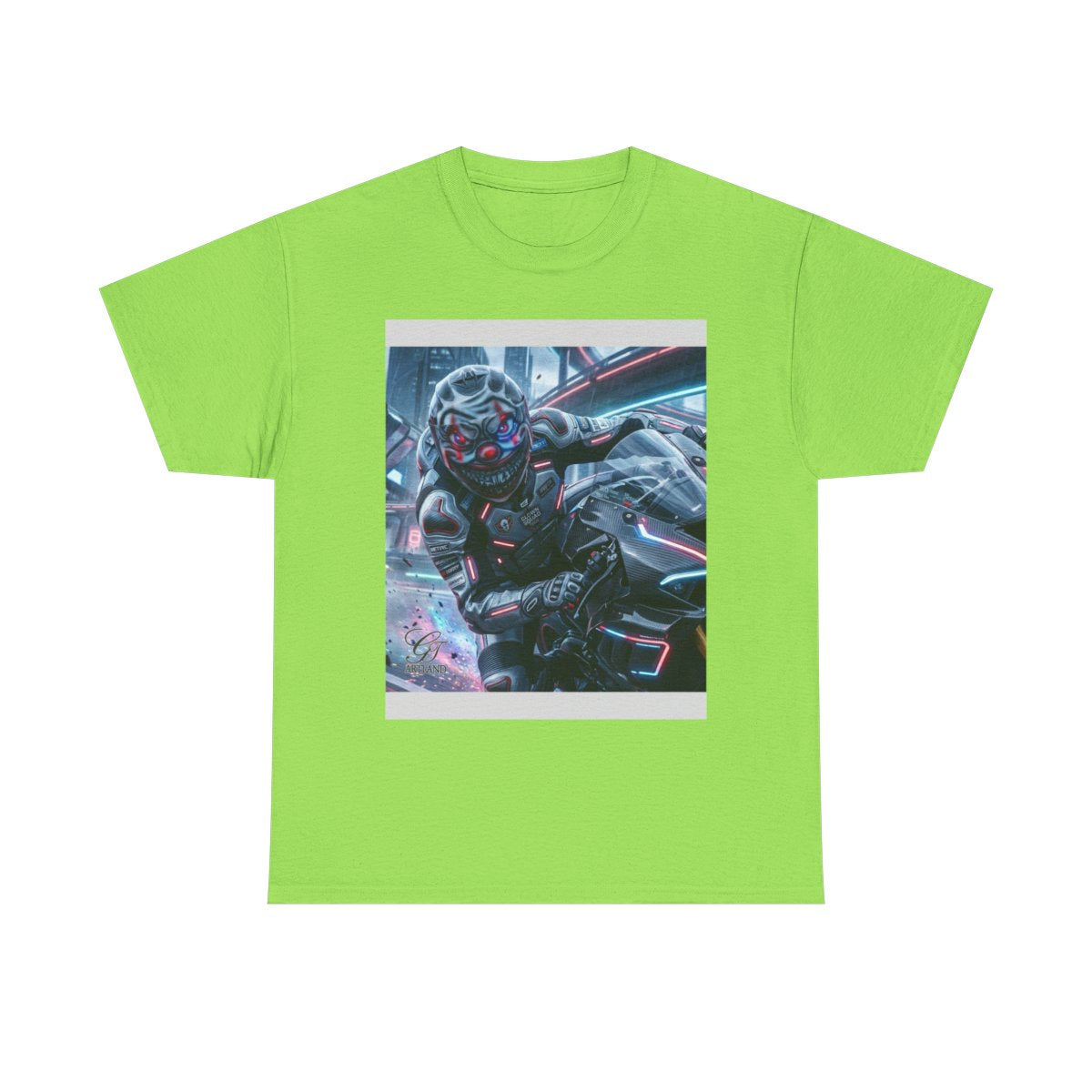 Killa Clown GT Futuristic Super Biker Race Games Unisex Heavy Cotton Tee by GT Artland