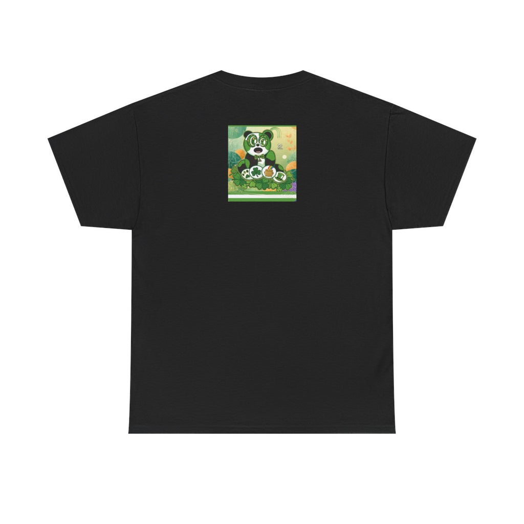 LUCKY CHARM URBAN PANDA GT Green Stripe abstract Designe Edition Unisex Heavy Cotton Tee by GT Artland