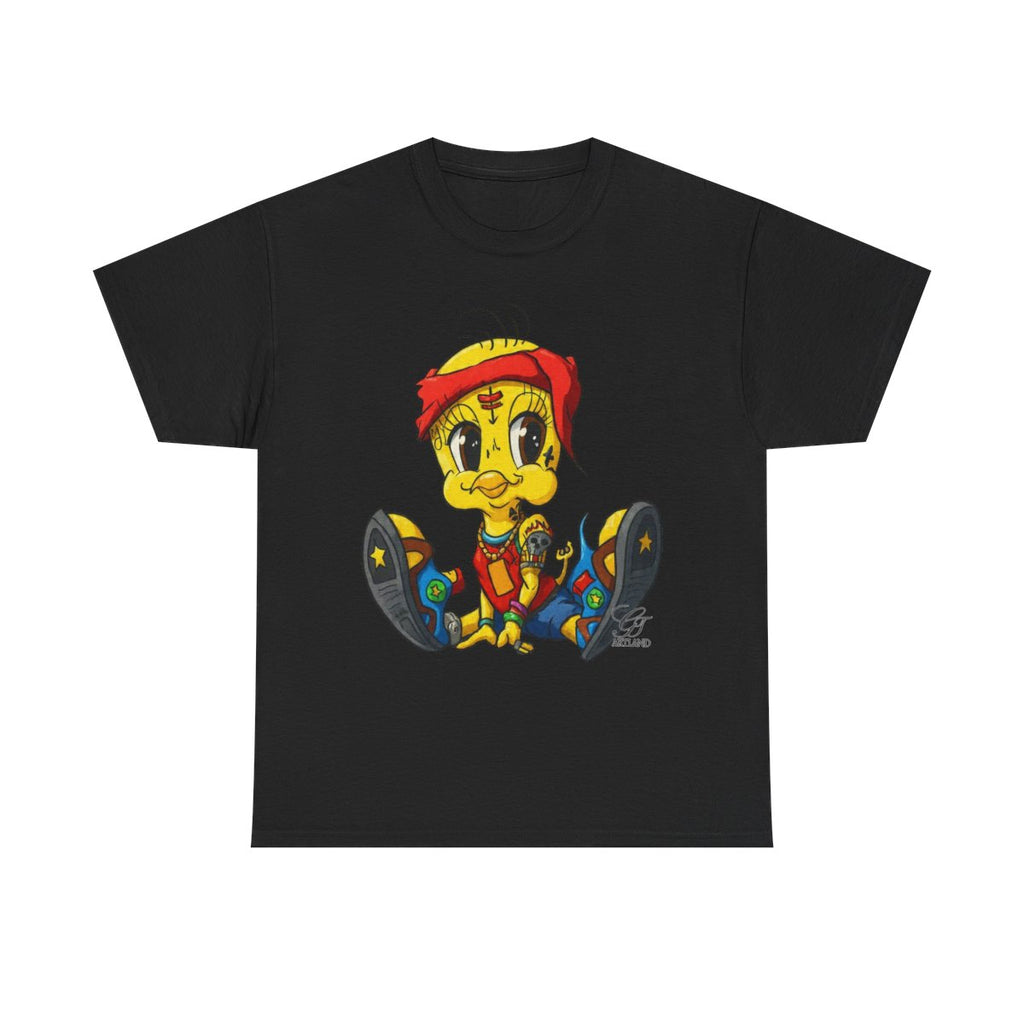 Red Bandana Ghetto Tweet Bird Designer Unisex style Heavy Cotton Tee BY GT ARTLAND