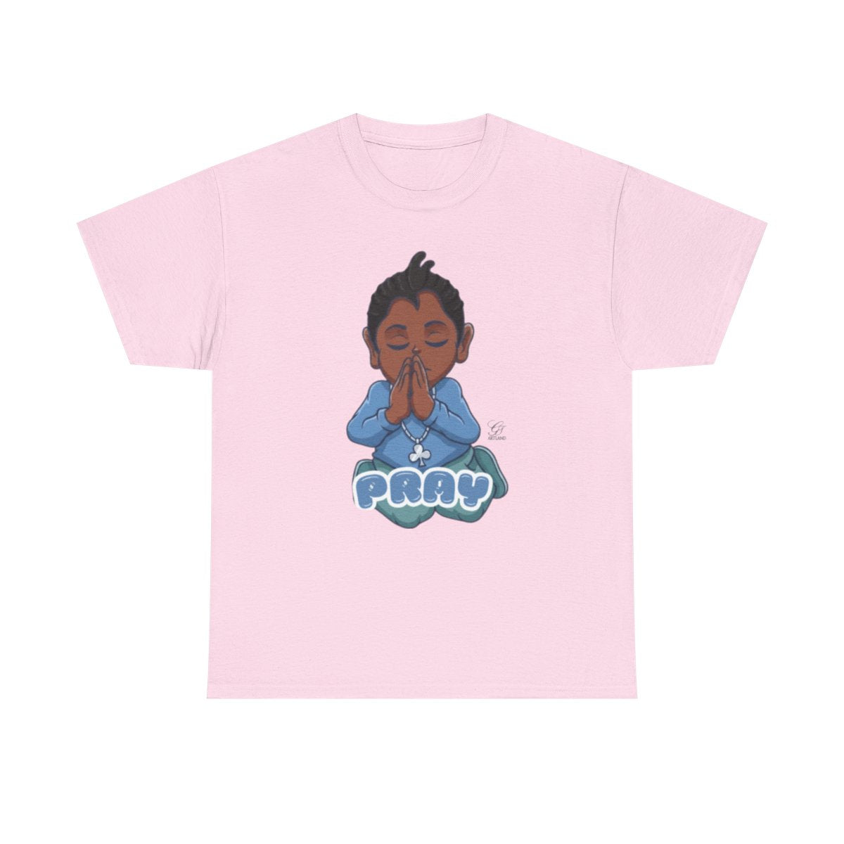 Pray Original Ebony Designer Unisex Heavy Cotton Tee by GT Artland