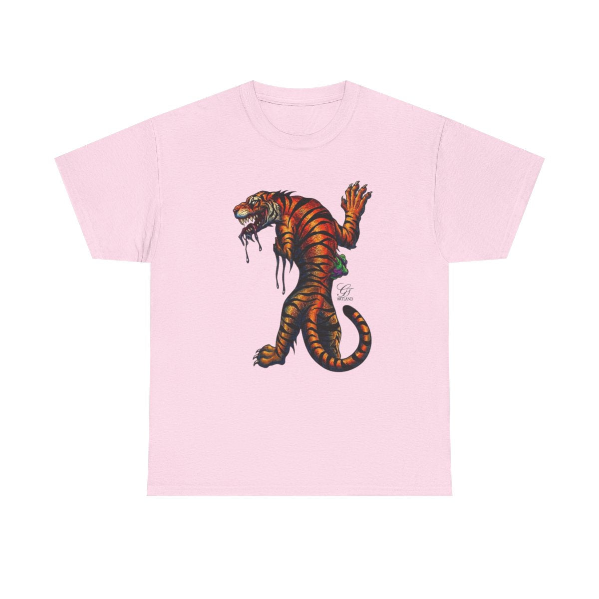 Tiger Spirit Urban Tattoo Style Unisex Heavy Cotton Tee by GT Artland