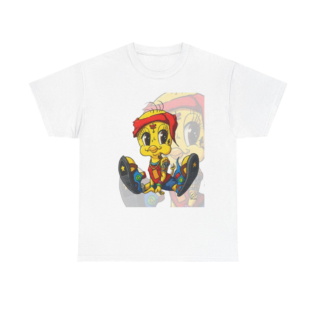 Red Bandana Ghetto Tweet Bird Designer Unisex style Heavy Cotton Tee BY GT ARTLAND
