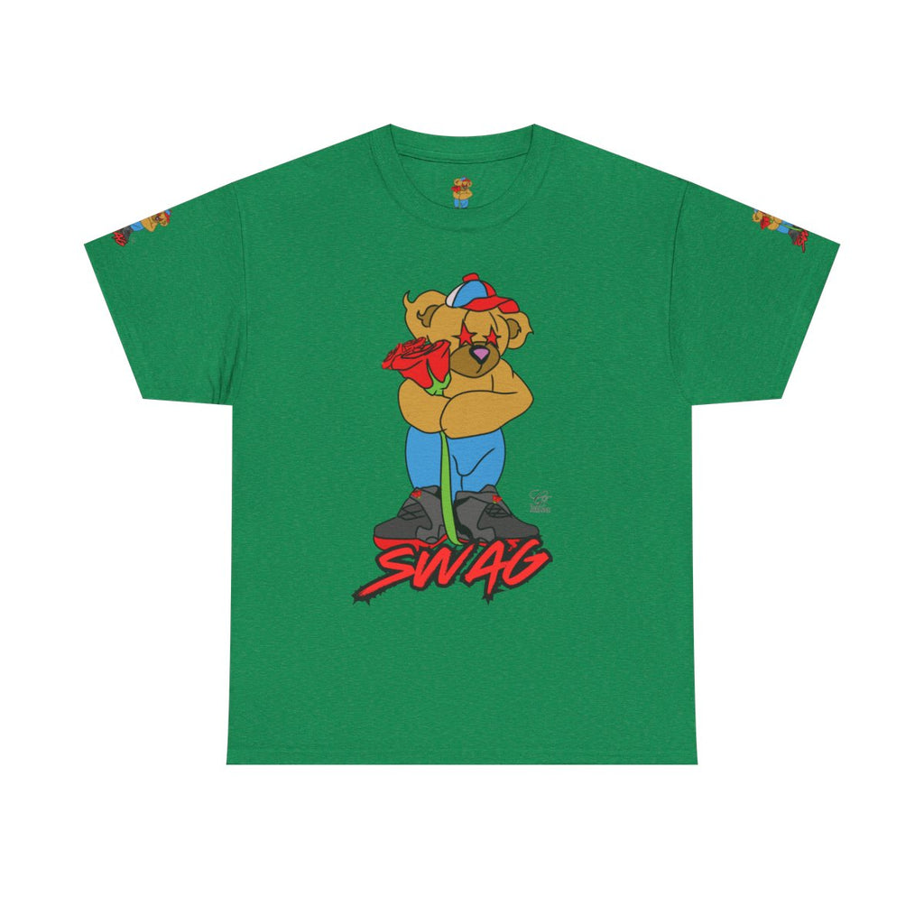 SWAG Love Designer Hip Rose Bear Unisex Heavy Cotton Tee by GT Artland