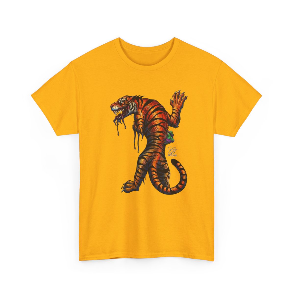 Tiger Spirit Urban Tattoo Style Unisex Heavy Cotton Tee by GT Artland