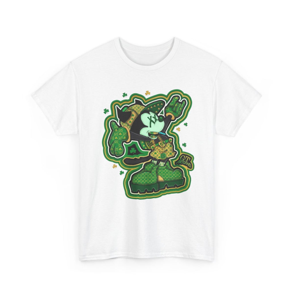 Lucky Charm Urban Irish Urban Mickey Designer Unisex Heavy Cotton Tee by GT Artland