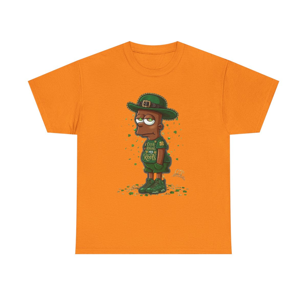 Lucky Charm Urban Irish Ebony bart Designer St Patrick's Day Theme Unisex Heavy Cotton Tee by GT Artland
