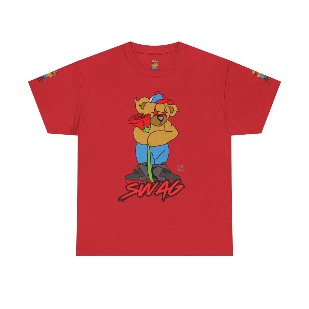 SWAG Love Designer Hip Rose Bear Unisex Heavy Cotton Tee by GT Artland