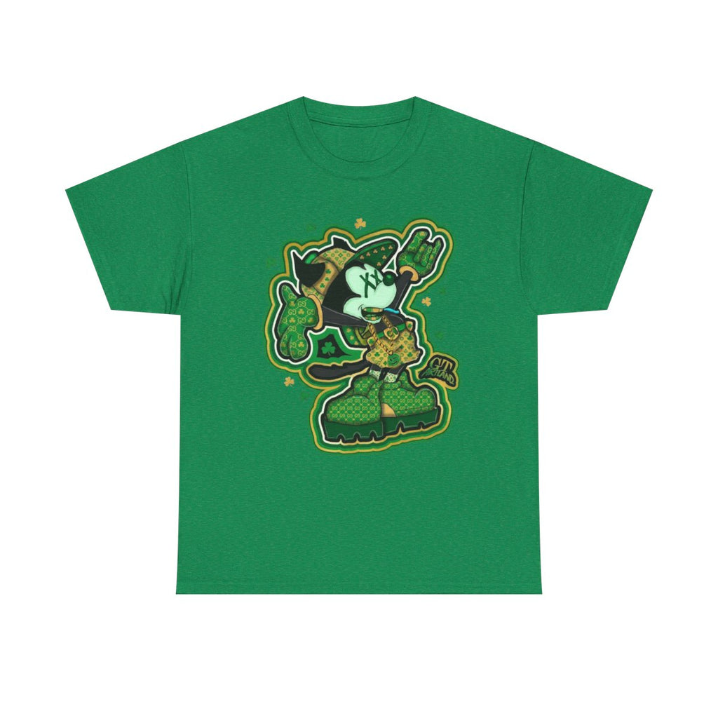 Lucky Charm Urban Irish Urban Mickey Designer Unisex Heavy Cotton Tee by GT Artland