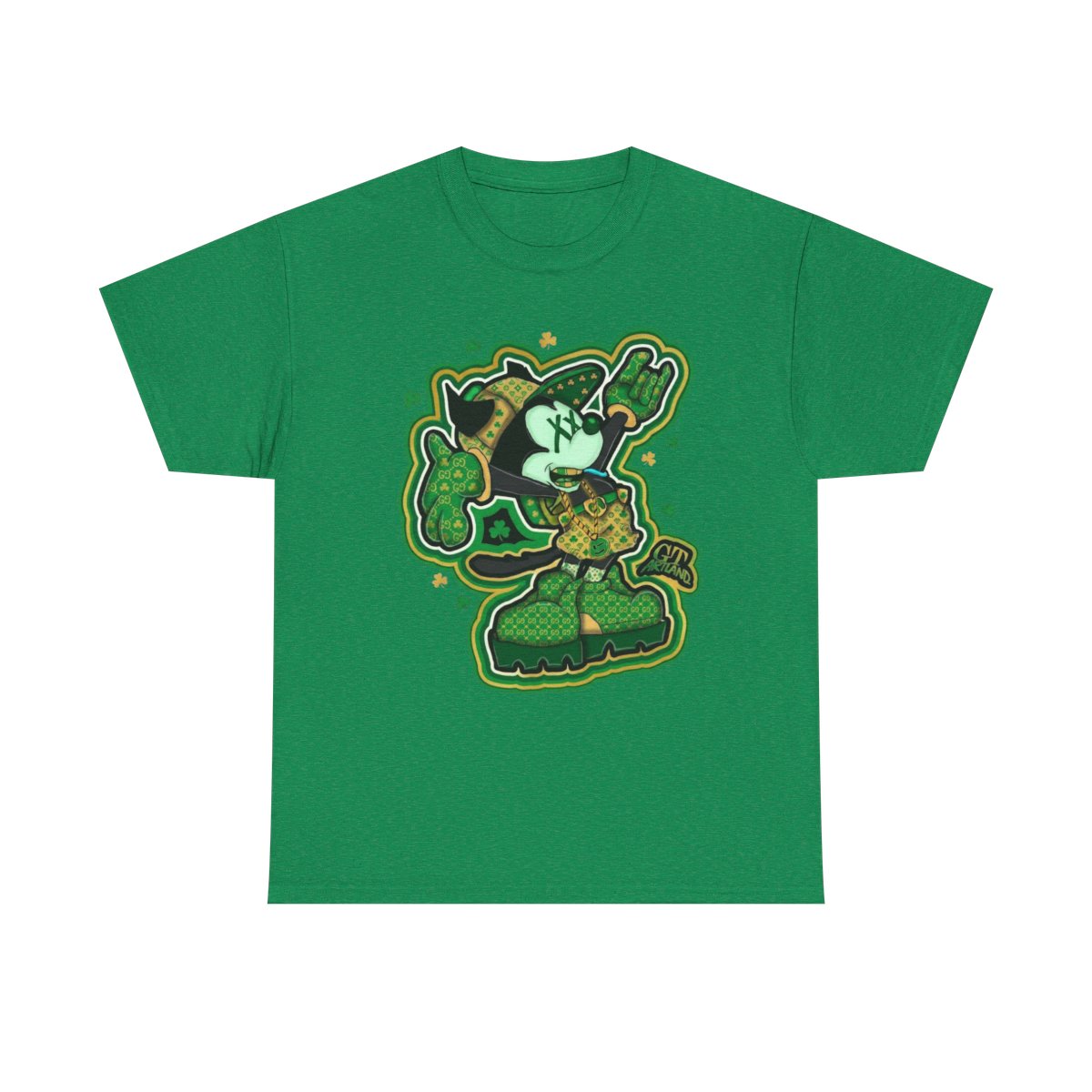 Lucky Charm Urban Irish Urban Mickey Designer Unisex Heavy Cotton Tee by GT Artland