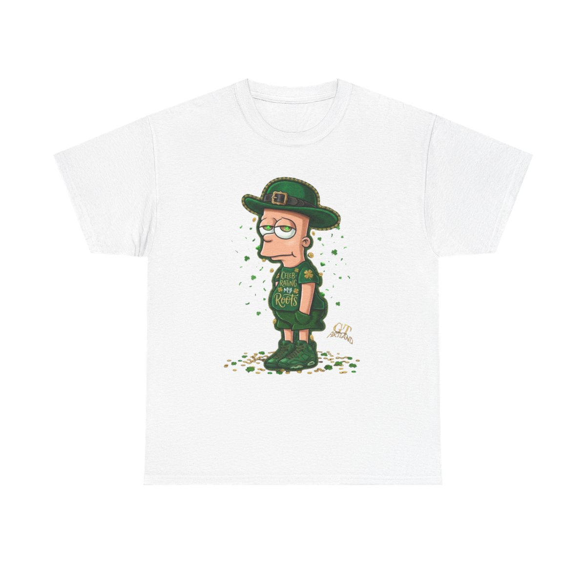 Lucky Charm Urban Irish Bart Designer St Patrick's Day Theme Unisex Heavy Cotton Tee by GT Artland