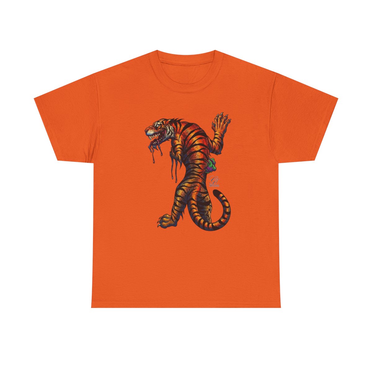 Tiger Spirit Urban Tattoo Style Unisex Heavy Cotton Tee by GT Artland