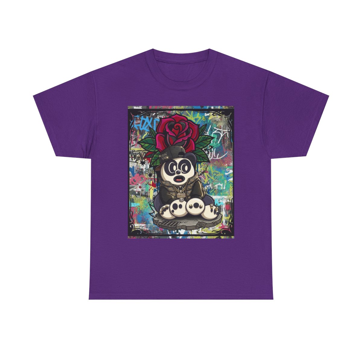Urban Designer Panda Rose Artist Edtion Unisex Heavy Cotton Tee BY GT ARTLAND
