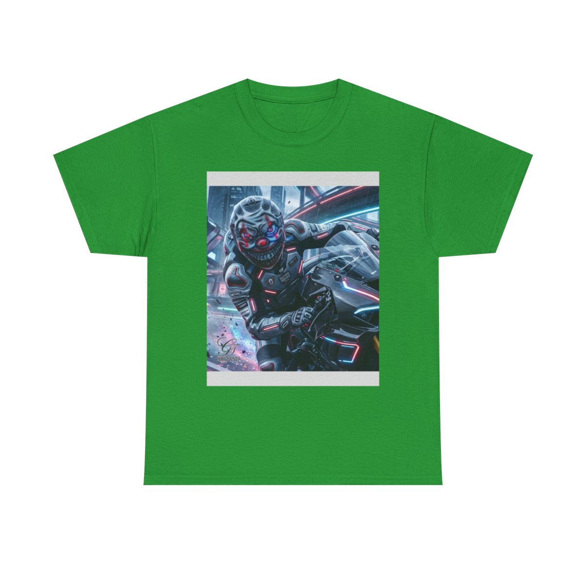 Killa Clown GT Futuristic Super Biker Race Games Unisex Heavy Cotton Tee by GT Artland