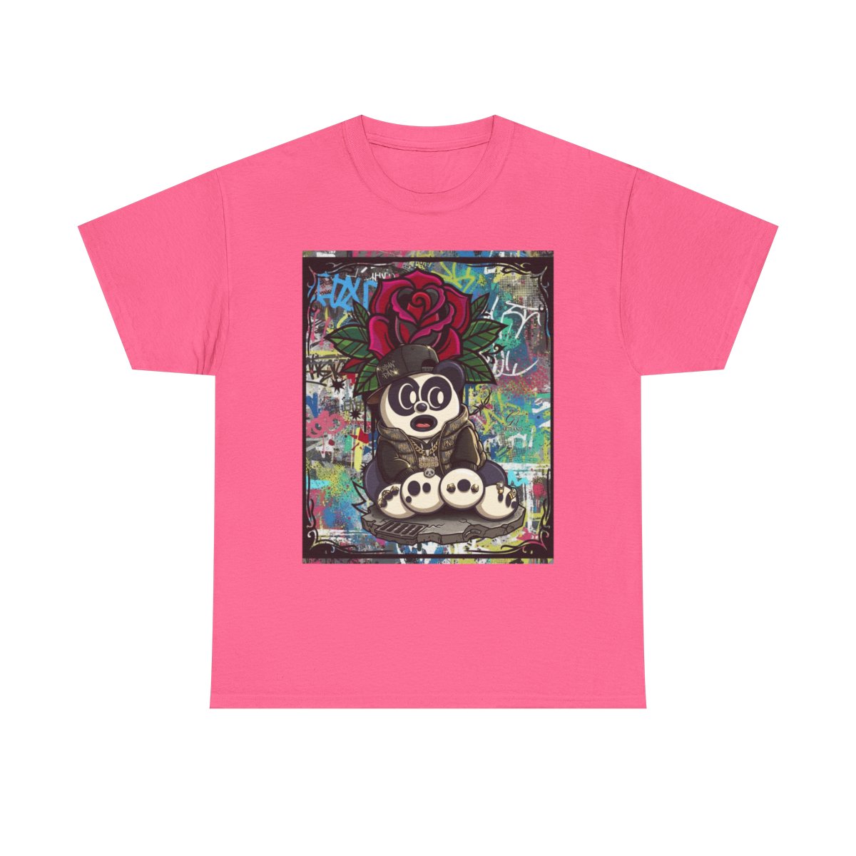 Urban Designer Panda Rose Artist Edtion Unisex Heavy Cotton Tee BY GT ARTLAND