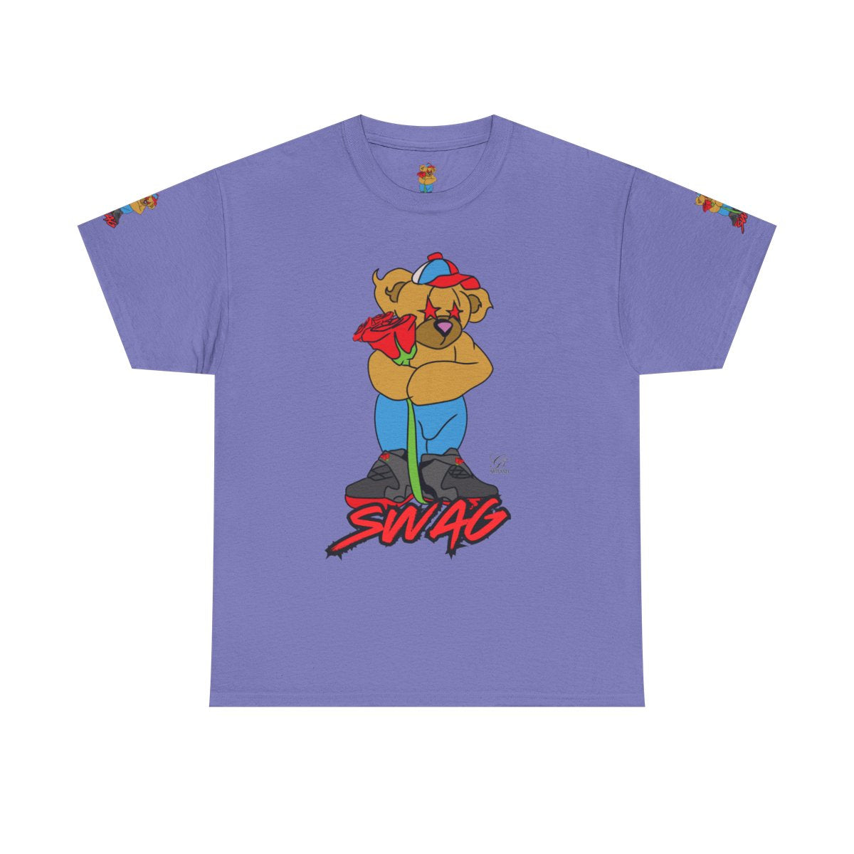 SWAG Love Designer Hip Rose Bear Unisex Heavy Cotton Tee by GT Artland