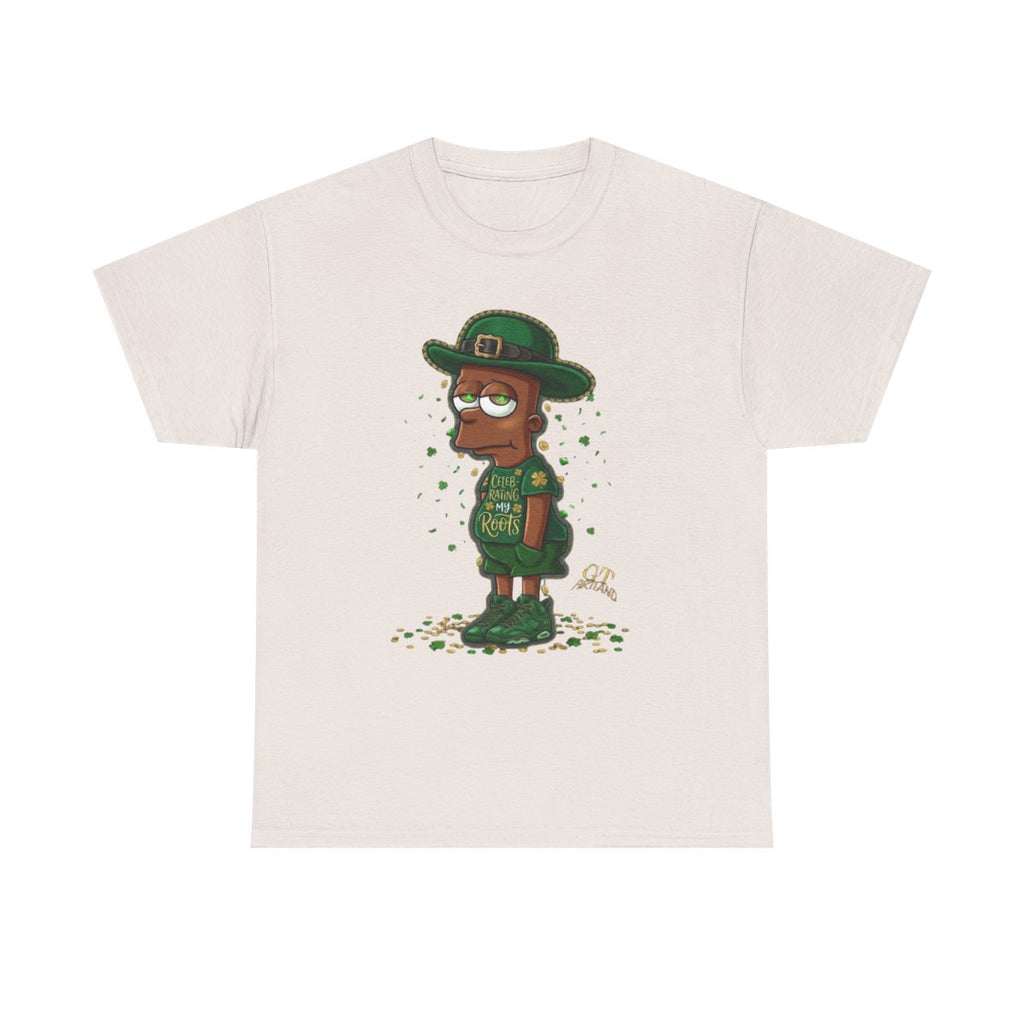 Lucky Charm Urban Irish Ebony bart Designer St Patrick's Day Theme Unisex Heavy Cotton Tee by GT Artland