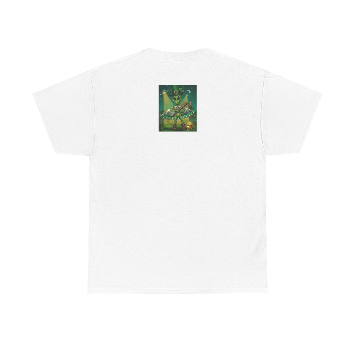 UFO Leprechaun Alien Abduction St Patricks Theme Unisex Heavy Cotton Tee BY GT ARTLAND
