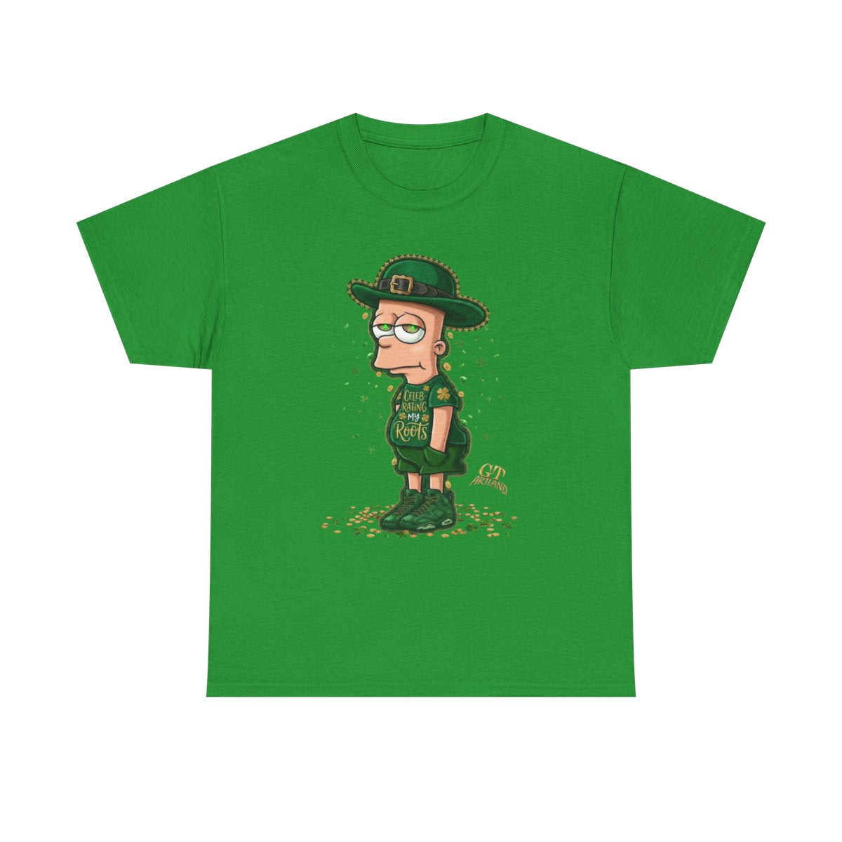 Lucky Charm Urban Irish Bart Designer St Patrick's Day Theme Unisex Heavy Cotton Tee by GT Artland