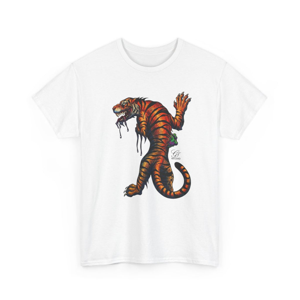 Tiger Spirit Urban Tattoo Style Unisex Heavy Cotton Tee by GT Artland