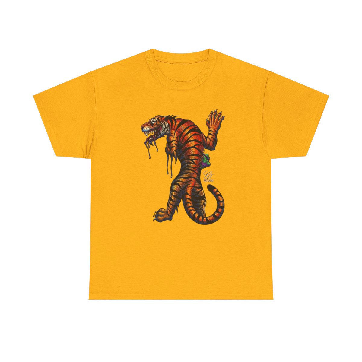 Tiger Spirit Urban Tattoo Style Unisex Heavy Cotton Tee by GT Artland