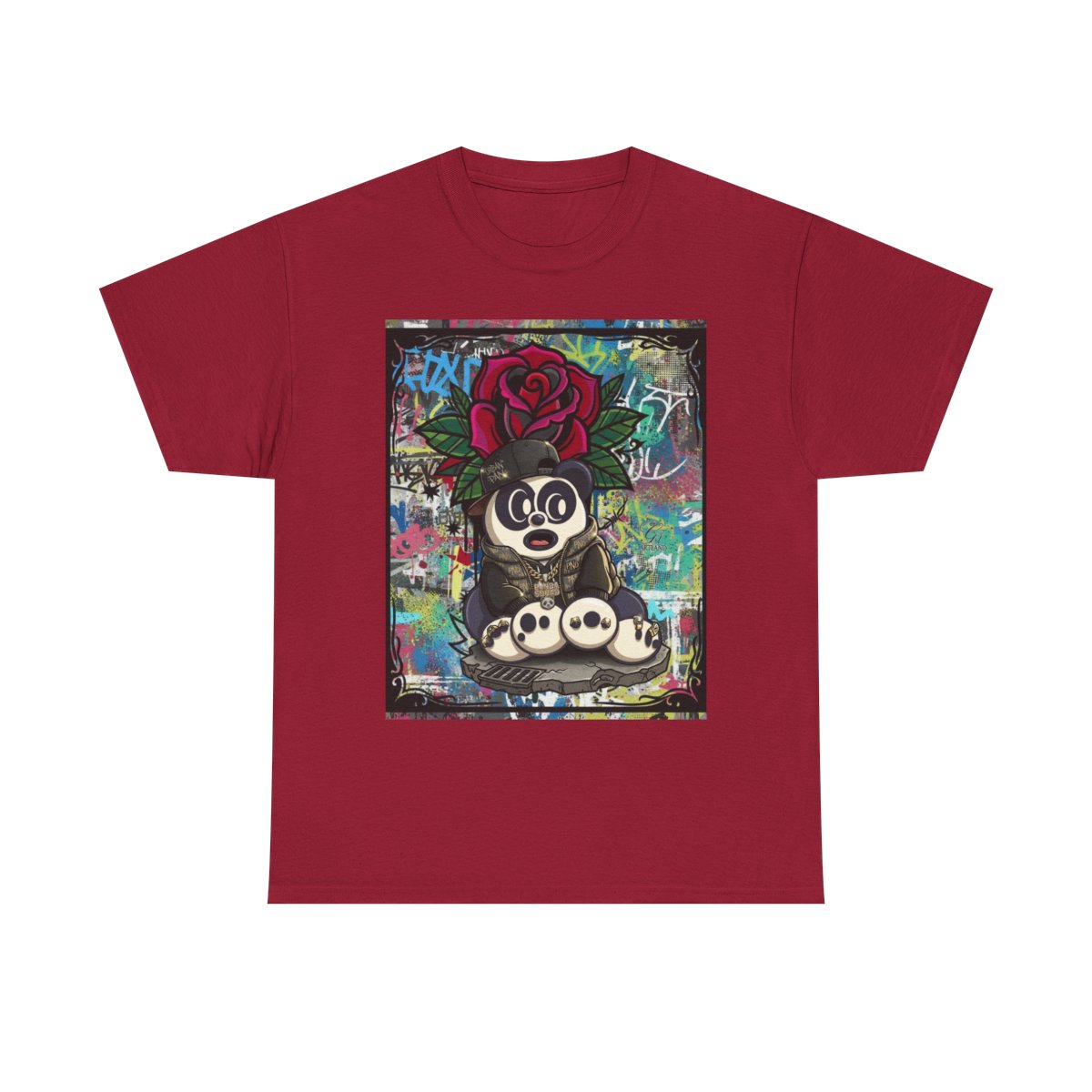 Urban Designer Panda Rose Artist Edtion Unisex Heavy Cotton Tee BY GT ARTLAND