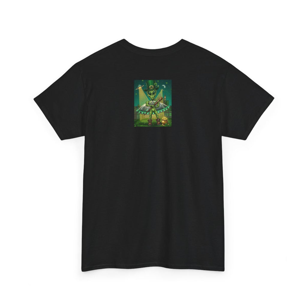 UFO Leprechaun Alien Abduction St Patricks Theme Unisex Heavy Cotton Tee BY GT ARTLAND