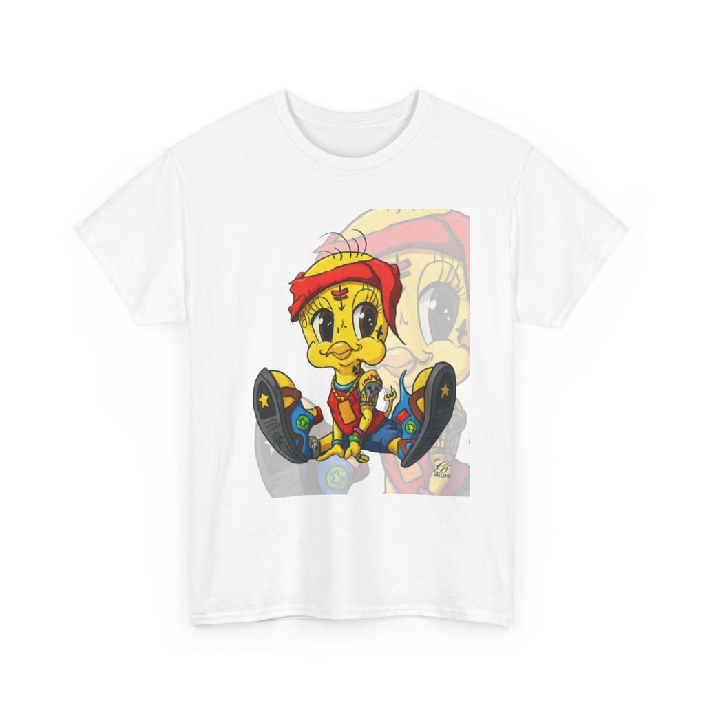 Red Bandana Ghetto Tweet Bird Designer Unisex style Heavy Cotton Tee BY GT ARTLAND