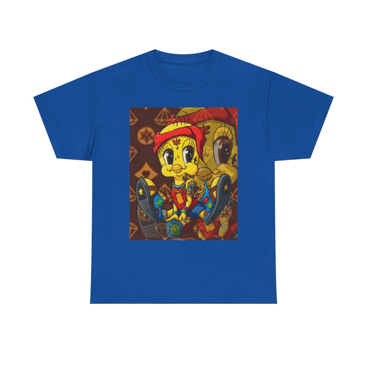 Red Bandana Ghetto Tweet Bird Unisex style Heavy Cotton Tee BY GT ARTLAND