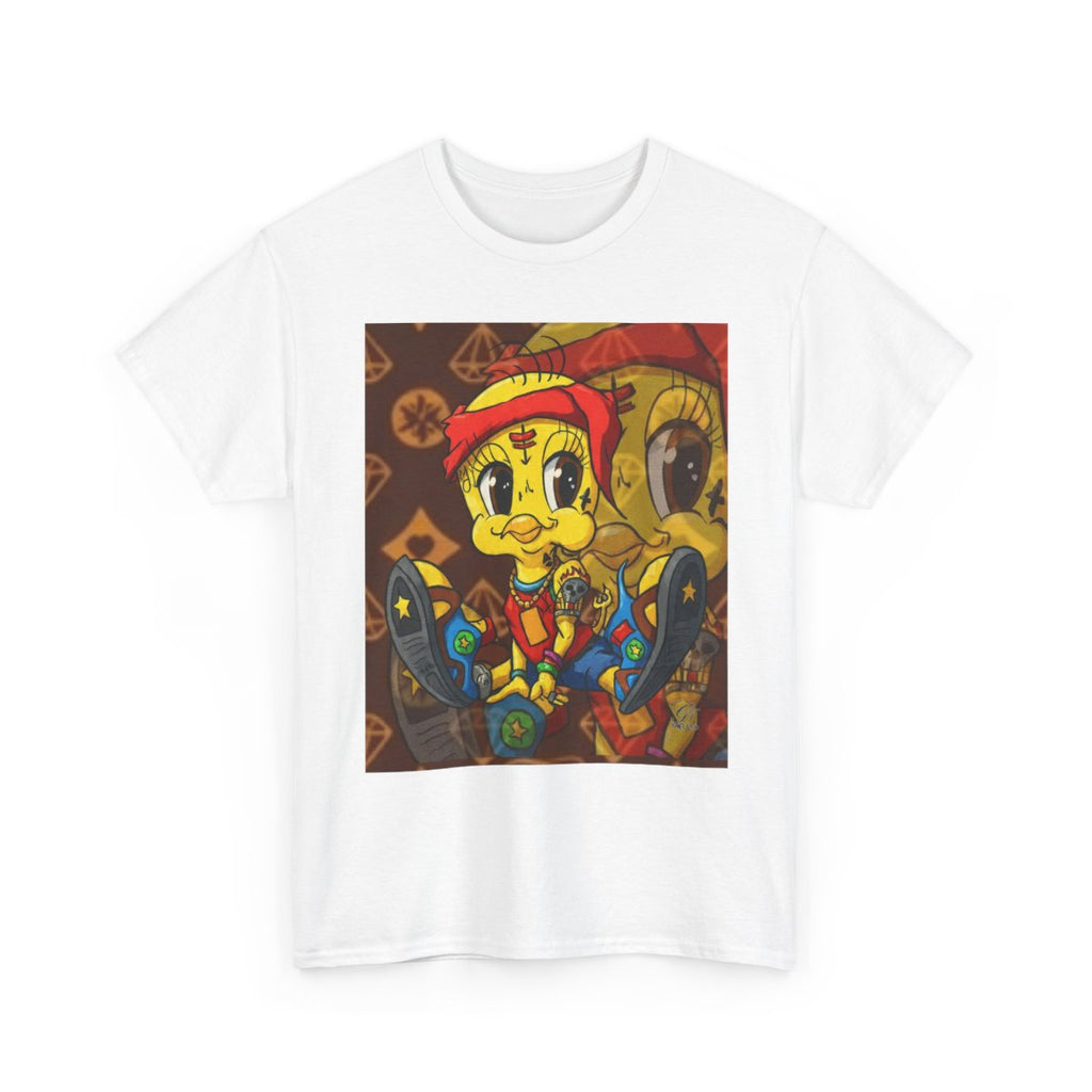 Red Bandana Ghetto Tweet Bird Unisex style Heavy Cotton Tee BY GT ARTLAND