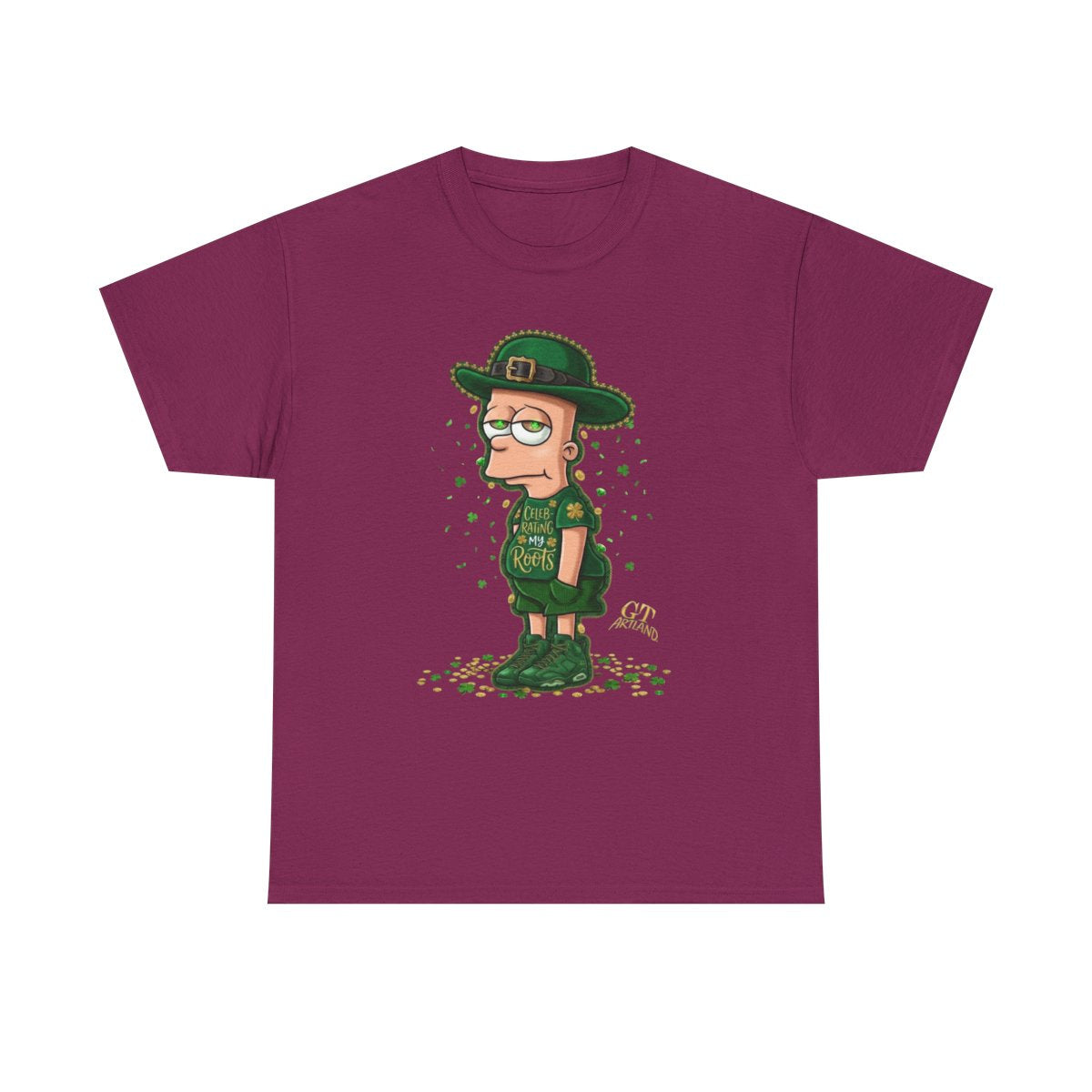 Lucky Charm Urban Irish Bart Designer St Patrick's Day Theme Unisex Heavy Cotton Tee by GT Artland