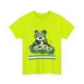 LUCKY CHARM URBAN PANDA GT Green Stripe Designer Edition Unisex Heavy Cotton Tee by GT Artland